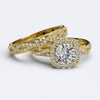 varitsa-jewellers - 1.35ct Cushion Cut Diamond Infinity Style Gold Bridal Set - 05GG82